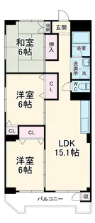 サンコーポ勝田台E棟【7階】の間取り