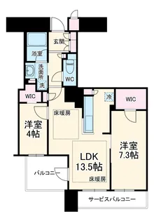 ブランズタワー大阪本町【26階】の間取り