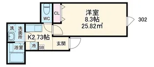 GRADUS瑞江【302号室】の間取り