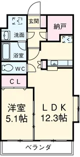パルテール足柄II【202号室】の間取り