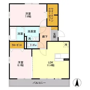 セントラルアヴェニュー B【1階】の間取り