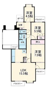 朝日プラザ船橋セントラルコーポ10番館【4階】の間取り