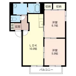 アーバンテラスA【101号室】の間取り