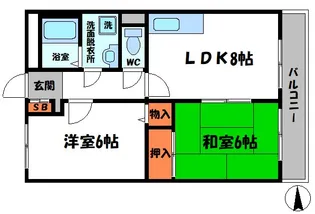 ベルヴィルD棟【2階】の間取り
