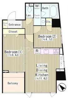 ユーストリア駒沢【6階】の間取り