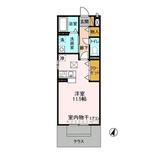 カトルセゾンB【105号室】の間取り