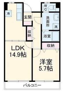 ピースフルプレイス【4階】の間取り
