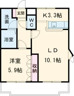 PaulowniaⅡ(パウロウニアⅡ)【201号室】の間取り