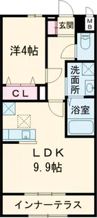 グリーンコートつくば A棟【107号室】の間取り