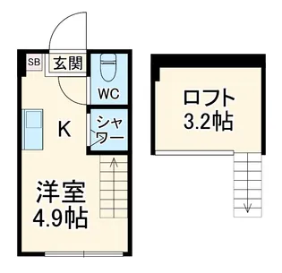 ハーモニーテラス二子【1階】の間取り