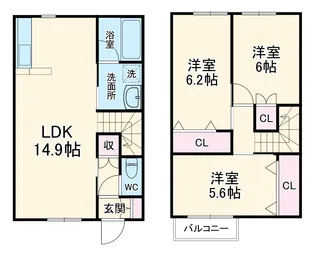 Oak Apt.【1号室】の間取り