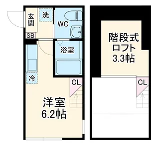 ハーミットクラブハウスヒルトップ【1階】の間取り
