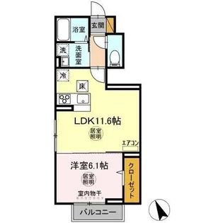 Wood Village Ⅱ【1階】の間取り