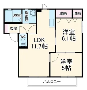 サニーフラット【202号室】の間取り