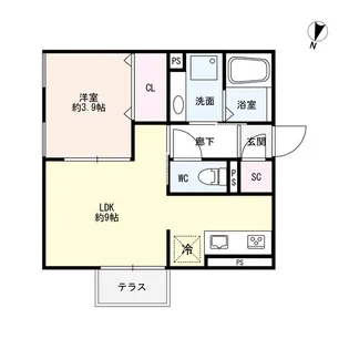 スカイコートB棟【2階】の間取り