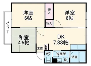 サンライズ曽根西ハイツ【2階】の間取り