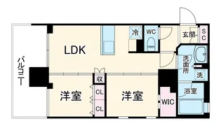 ドゥーエ大宮Ⅱ【6階】の間取り