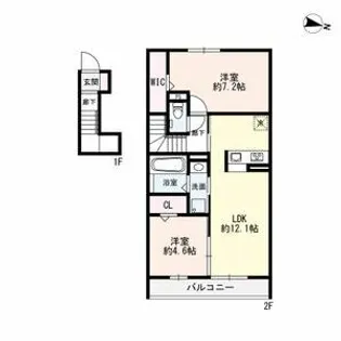 レジデンス柊山【2階】の間取り