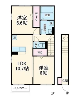 アムール フェール A棟【201号室】の間取り