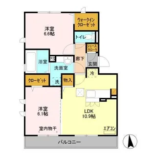 フラッツ酒井根 II号棟【1階】の間取り