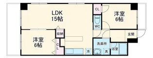 シャンポール近藤【404号室】の間取り