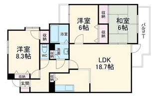 パルナス岳見町【1階】の間取り