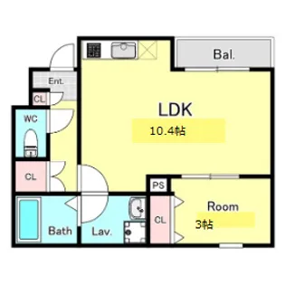 ジークレスト千葉浜野【1階】の間取り