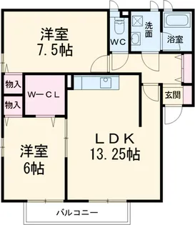 ボイス楠 南【1階】の間取り