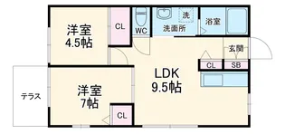 ビレッジくぬぎやまC棟【1階】の間取り