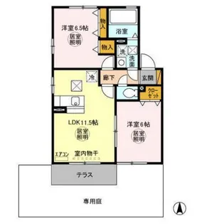 ロイヤルヒルズ春日D【1階】の間取り