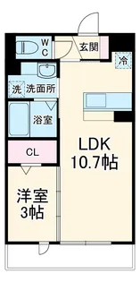 ハイデンス原木中山A棟【2階】の間取り