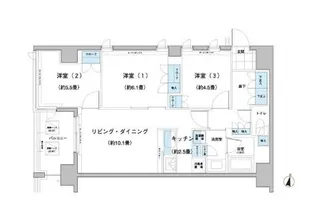 ガーデニエール砧レジデンス【2階】の間取り