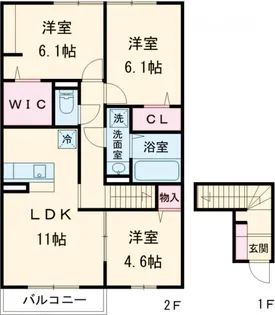 Camelot A棟【2階】の間取り