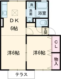 ルミエール河口B棟【2階】の間取り