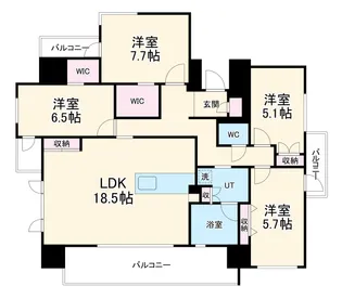 ラ フルール 覚王山【10階】の間取り