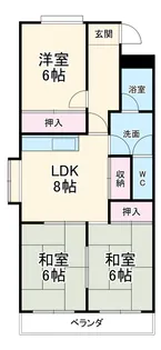OS・SKYマンション植田南【3階】の間取り