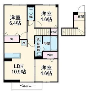テラス丘の上C【2階】の間取り
