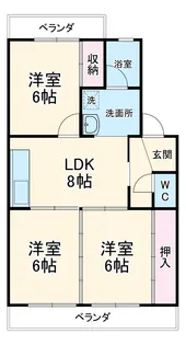 プロスパー西浦【2B号室】の間取り