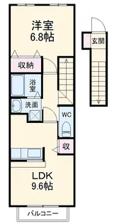 グラン アンジュ B【201号室】の間取り