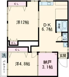 アイエスビル【201号室】の間取り