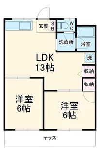 ナインフラッツ【1階】の間取り