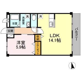ラビアン・ローゼ【1階】の間取り