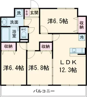 リバーサイド天神【5階】の間取り