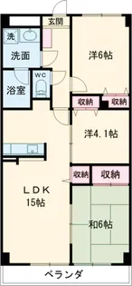 レグルスかじや【105号室】の間取り