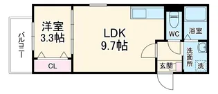 ジーメゾン名古屋松下クレスト【203号室】の間取り