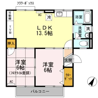 セジュール昴 B【2階】の間取り