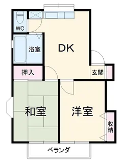 リバーハイツ【2階】の間取り