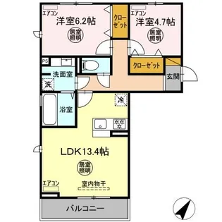 グランソレイユ【2階】の間取り