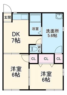 ツインエスB棟【1階】の間取り