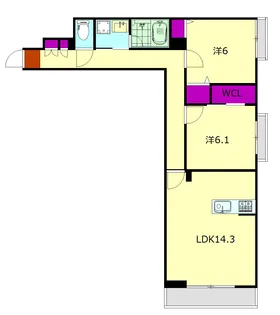 Lien栄町【303号室】の間取り